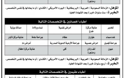 وظائف اطباء مستشفى قوى الأمن في #الرياض للسعوديين والسعوديات